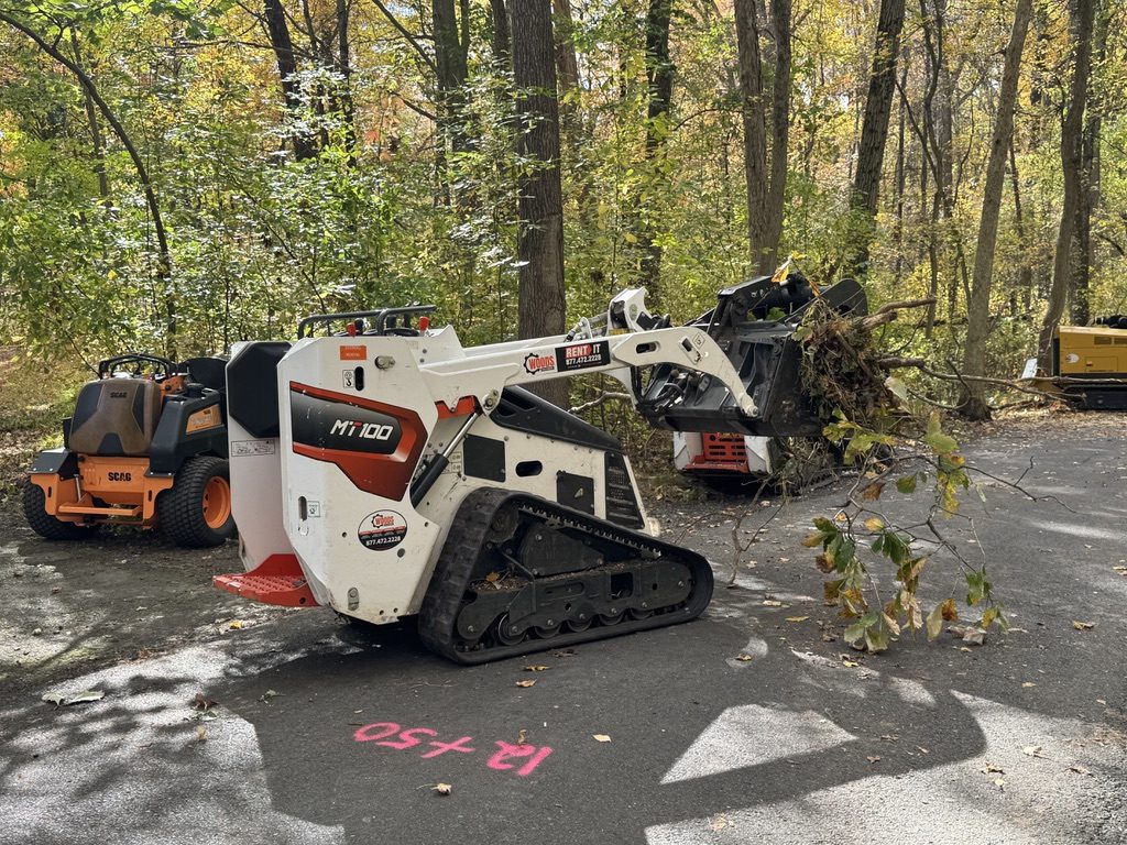 Grapple crane truck removing a large hardwood at Hamilton Veterans Park — Pro-Stump Tree Service, Hamilton Township NJ